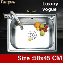 Квартира кухня один корыто раковина сделать блюда высокое качество 304 нержавеющая сталь Горячая Распродажа 580x450 мм