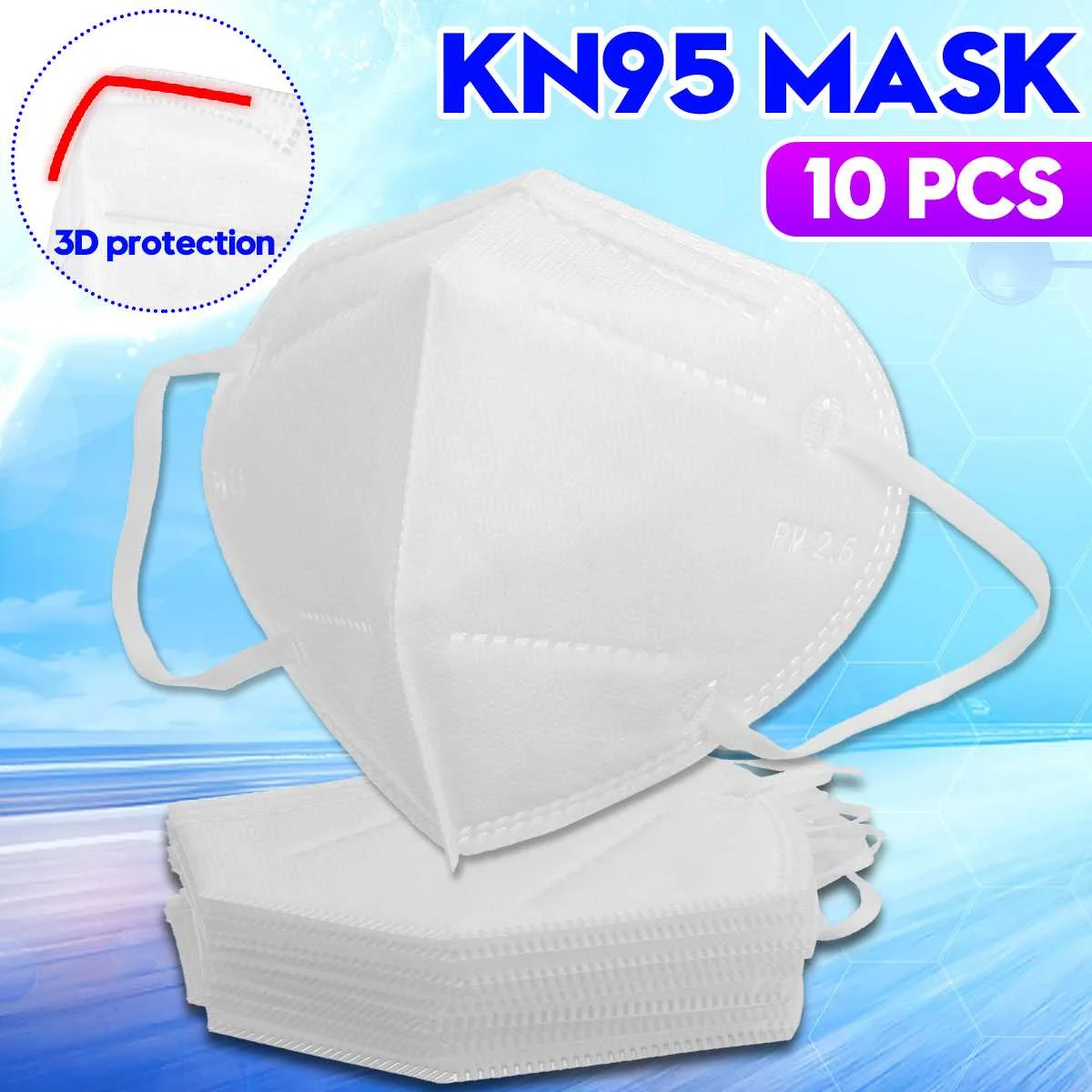 

10Pcs/lot KN95 Disposable Medical Protective Mask Dustproof Facial Protective Cover Masks Anti PM2.5 Earloop Face Mouth Mask