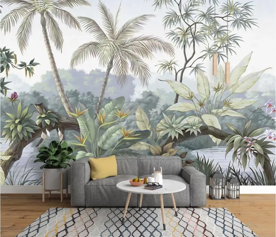 

beibehang Custom wallpaper photo high-end European retro nostalgic rainforest mural background wall home decoration 3d wallpaper