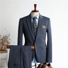 Oimg três peças terno masculino de três peças casual vestido de casamento formal coreano magro britânico