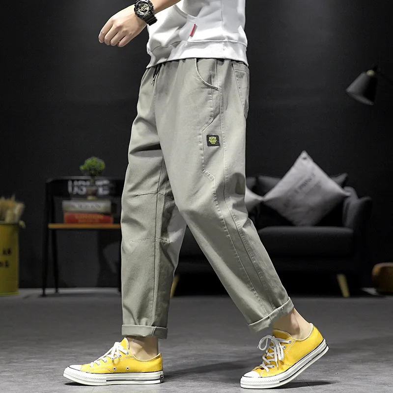 

2020 Spring New Style Japanese-style Interior Large Size Straight-Cut Casual Capri Pants M-5x Hk20120