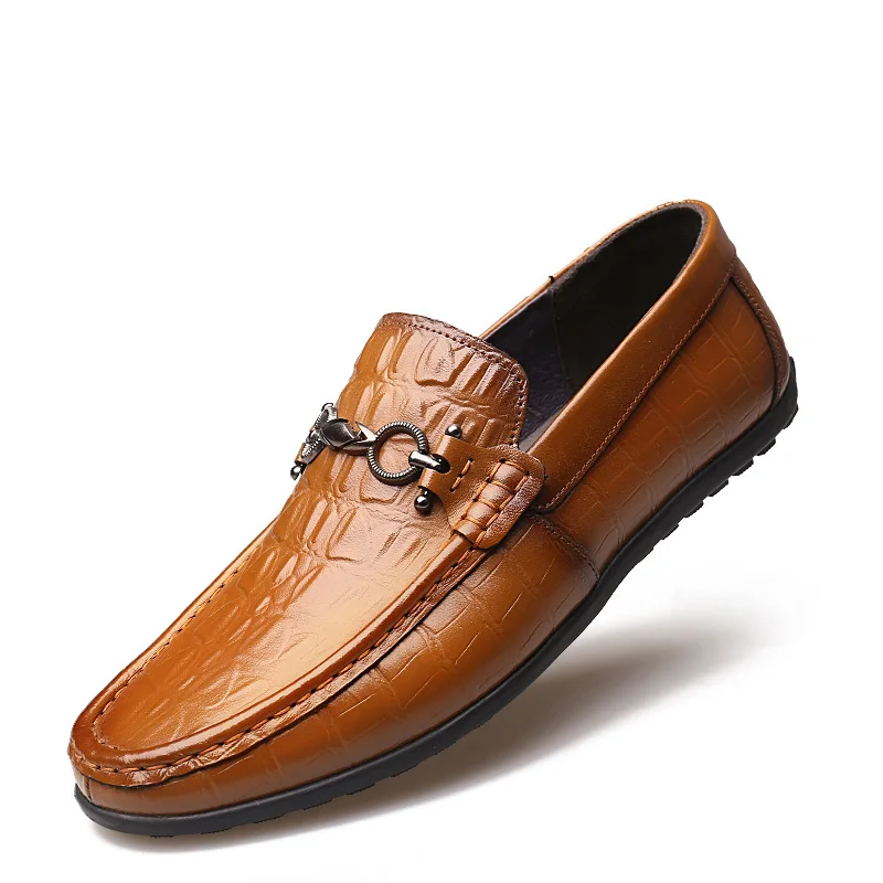 

The New Pattern Leather Shoes for Men with Round Head and Loose Feet Man Shoes The Lazy Mens Shoes 121107