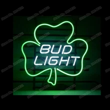 Светильник-бутон, неоновая вывеска "счастливый Трилистник", ручная работа, Настоящая стеклянная трубка, пивной бар, KTV, магазин, украшение, Подарочный дисплей, неоновые вывески 2" X 24"