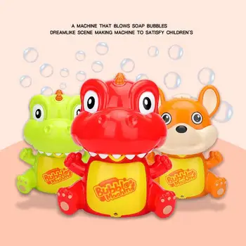 

Cartoon Dinosaur Shaped Electric Manual Automatic Bubble Maker Music Sound Lighting Effects Bubble Machine Children Toys