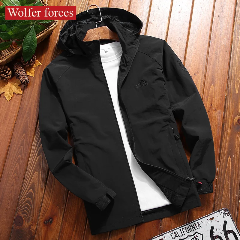 Casual Coat Men's 2022 Spring Autumn Top Loose Large Jackets Outdoor Quick Drying Waterproof Windbreaker Mountaineering Jacket