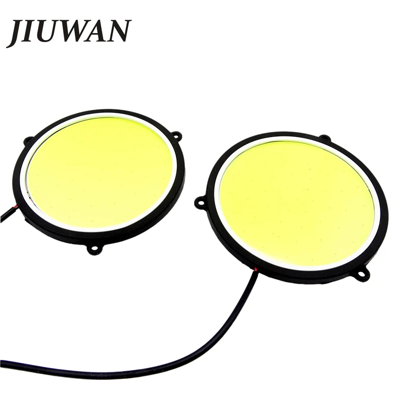 

JIUWAN Car DRL Daytime Running Lights Round Shape White LED Car DRL Waterproof Light 12V DC 90mm Running Lamps