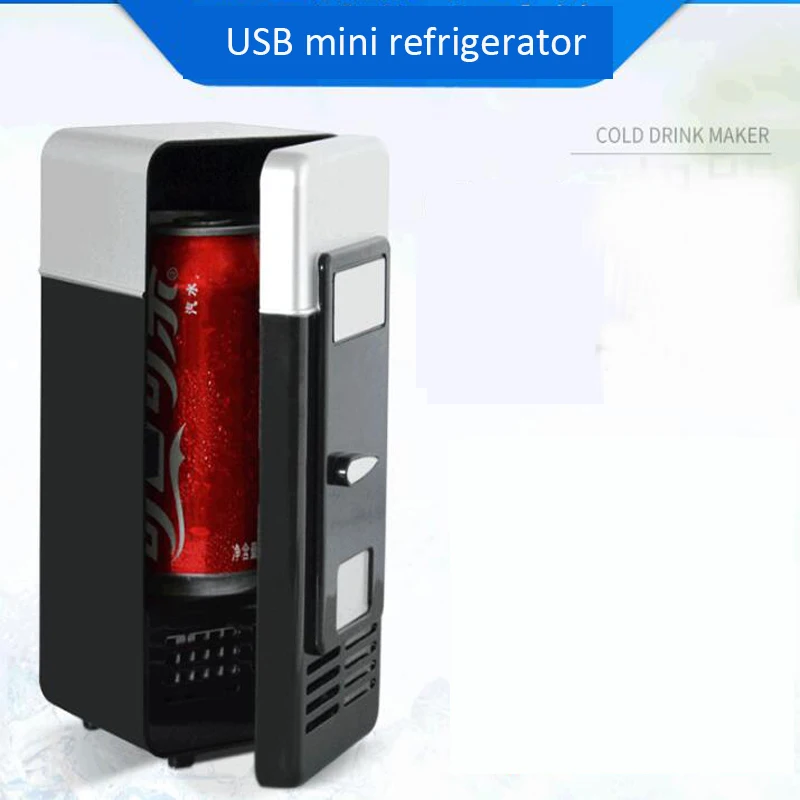 Energy Saving Eco-Friendly 5V 10W USB Car Portable Mini Drink Cooler Car Boat Travel Cosmetic Fridge Iced Beverage Refrigerator