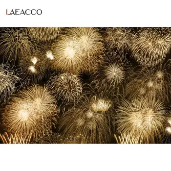 

Laeacco Gold Firework Firecracker Happy New Year Photography Backdrop Shiny Family Party Decor Photo Background For Photo Studio