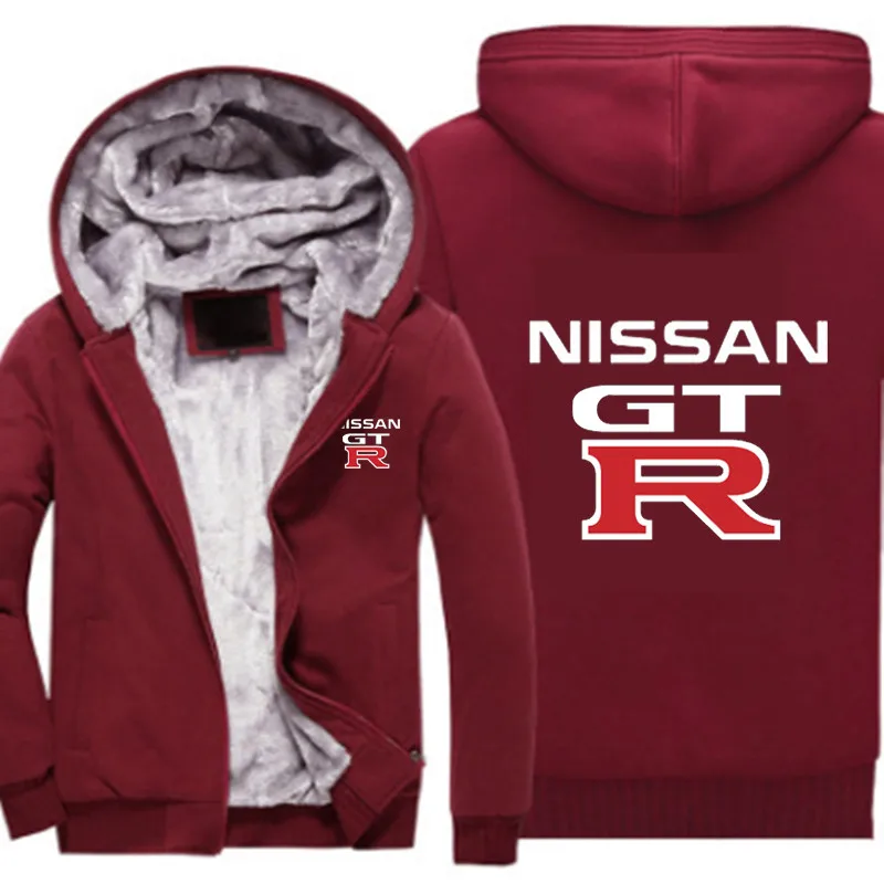 Новые повседневные толстовки с капюшоном на молнии, бренд Nissan Car, логотип GTR, популярное на заказ пальто с принтом, утолщенная теплая толстовка, спортивные куртки