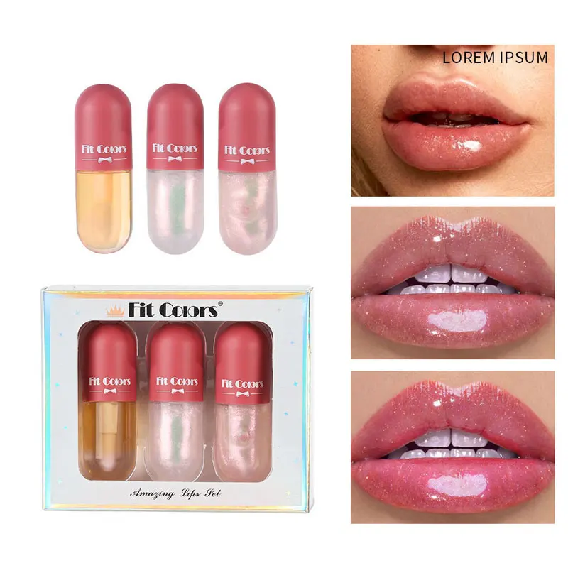 Crystal Jelly Lip Gloss Capsule Lip Plumper Oil Shiny Clear Lip Oil Moisturizing Women Lip Gloss Balm Makeup Liquid Lipstick