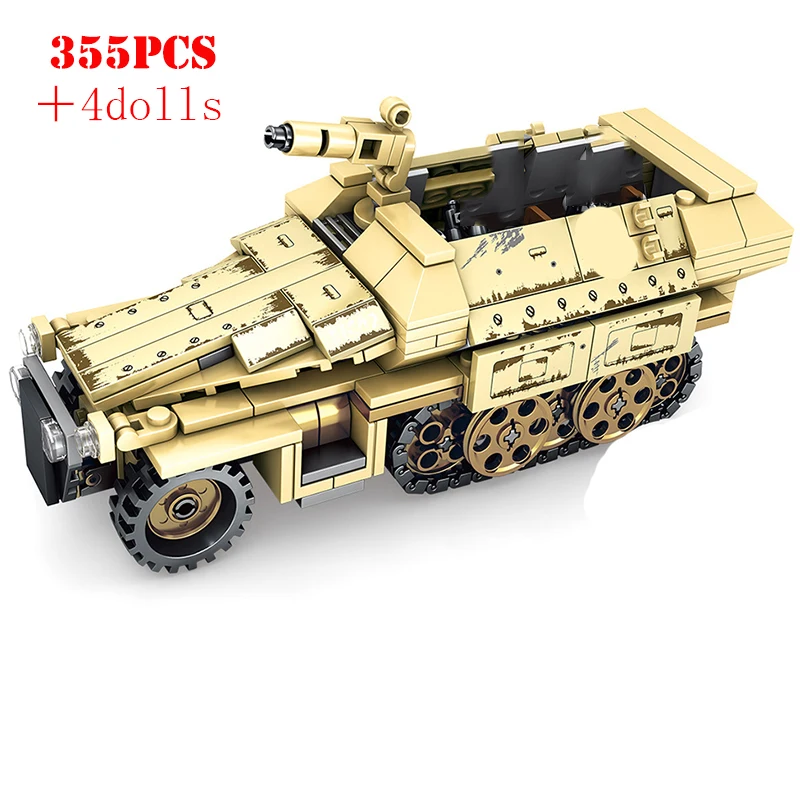 Военный бронированный автомобиль Танк самолет строительные блоки Technic City Army WW2