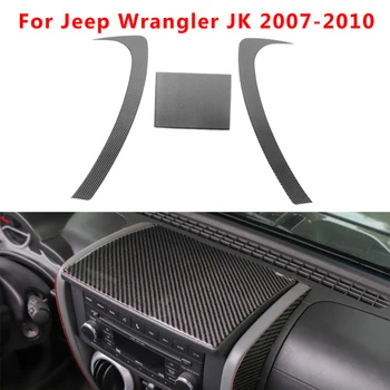 

New Arrival High Quality For Jeep Wrangler JK 2007-2010 Real Carbon Fiber Dashboard Center Console Cover