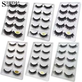 

5 Pairs Multipack 3D Mink Lashes False Eyelashes Handmade Wispy Fluffy Long Lashes Natural Eye Makeup Tools Faux Eye Lashes G800