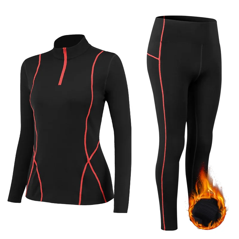 2021NEW Winter Thermal Underwear Sets Stretch Plus Velvet Ladies Clothes Warm Intimates Print Long Johns Women Solid Pajamas XXL | Женская