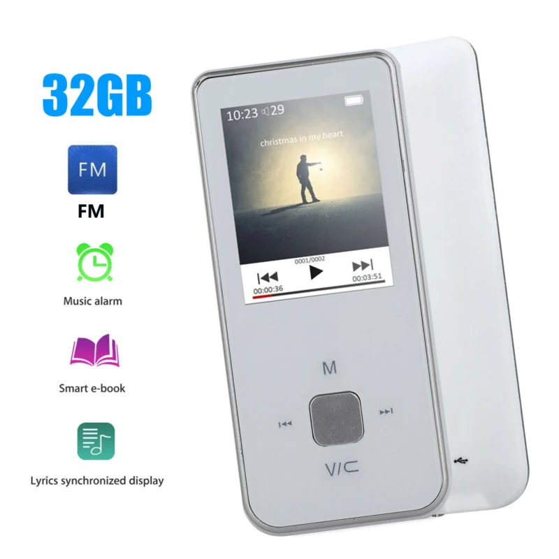 

Portable MP4 Player Audio FM Radio Music Recording Support 32G 1.8" Color Screen Unique compact pocket design