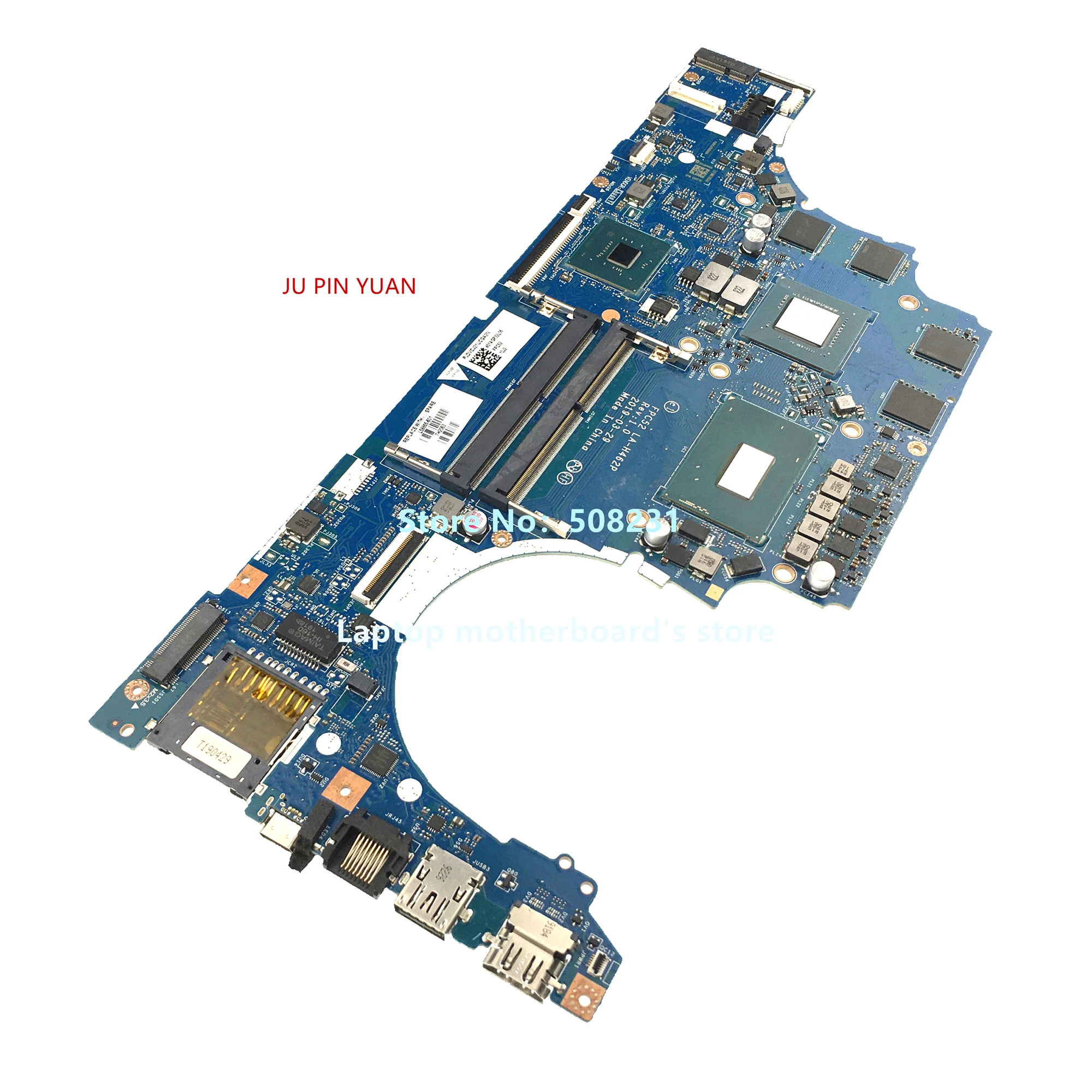 

For HP Pavilion 15-DK 15T-DK Laptop Motherboard L58865-601 FPC52 LA-H462P L58865-001 With I7-9750H CPU GTX 1650 4GB GPU DDR4