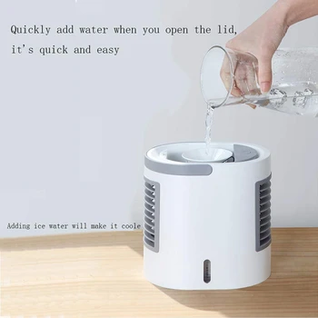 

Air Conditioner Fan Portable Home Night Light Usb Desktop Air Conditioner Fan Cooling Fan Air Cooler,Gray