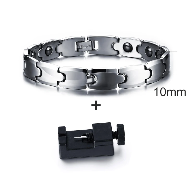 8mm/10mm Women Men Energy Power Tungsten Magnet Couple Bangle Bracelet Cuff Gift 