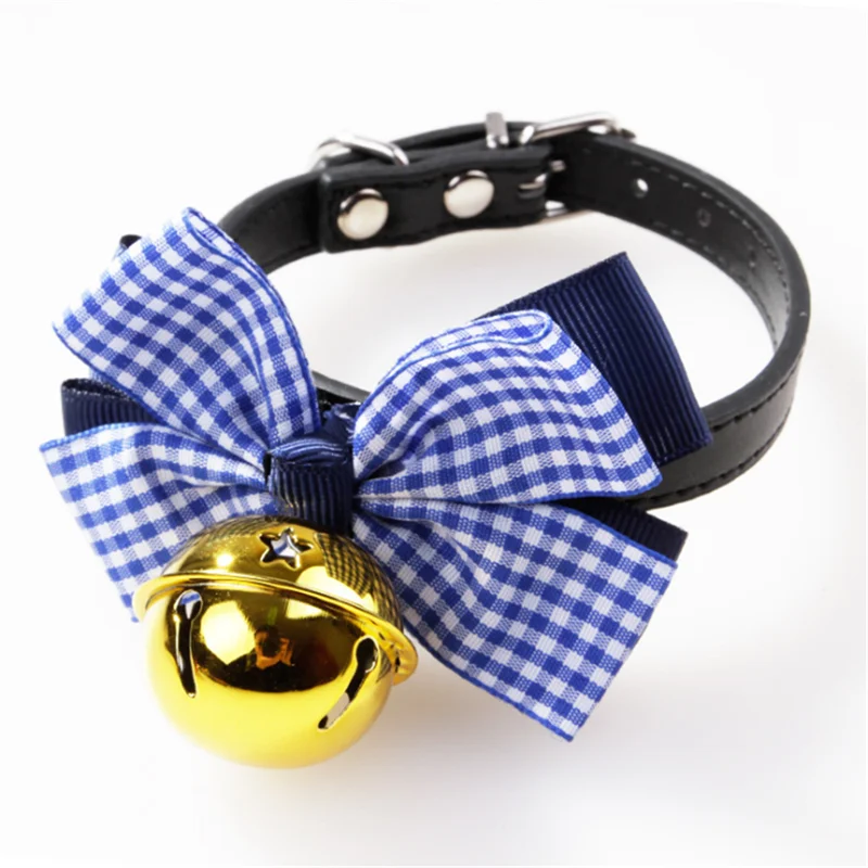 Pet Dogs Collars Retractable Puppy Collars With Bell Christmas Gift Cat Collar Breakaway Double Layer Bowknots Collars - Цвет: 1
