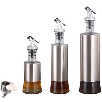

ABSS-Three-Piece Oil and Vinegar Seasoning Bottle, Oil Bottle, Vinegar Bottle, Soy Sauce Bottle, Kitchen Seasoning Bottle with V