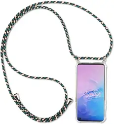 Crossbody Lanyard Necklace Shoulder Strap Phone Case Cover for Realme 15 (Green yellow)