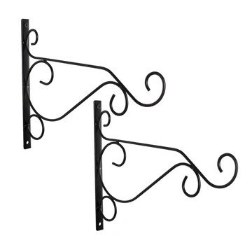 

2pcs Hooks Flower Pot Porch Lanterns Garden Hanging Plant Bracket With 4 Screws For Bird Feeder Wall Mount Home Decor Vintage