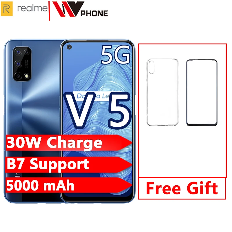 Realme V5 5G смартфон 6 5 дюймов ГБ 128 Dimensity 720 90 Гц Full view Дисплей 48MP Quad камеры 5000 мА/ч 30 Вт
