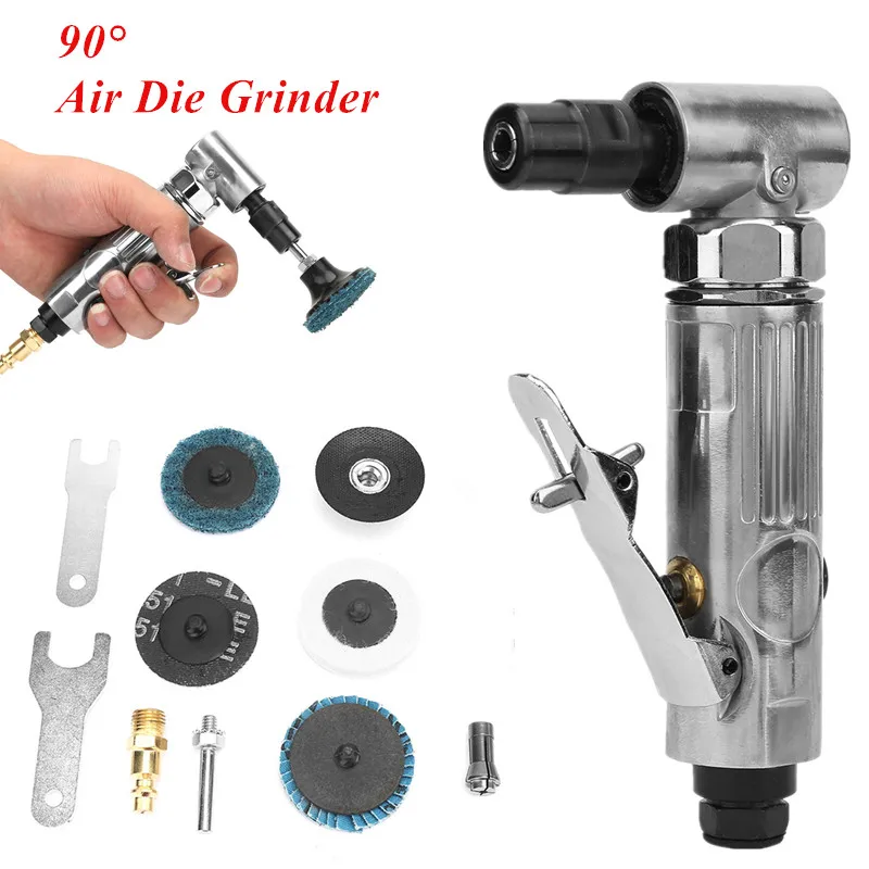 Industrial Grade Air Die Grinder 90 Degrees Bending Pneumatic Set with 2inch Grinding Disc Power Tools |