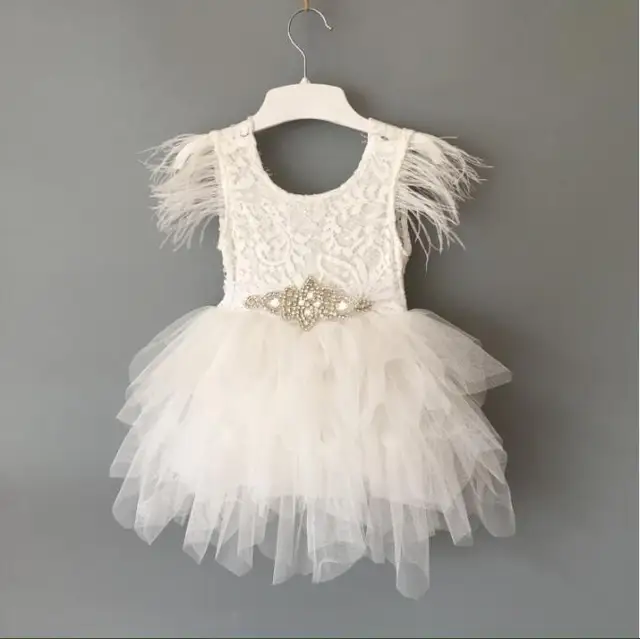 feather baby dress