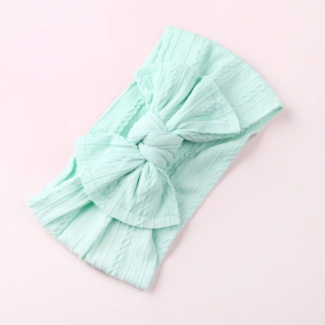 Cable Knitting Baby Girl Headband Material Nylon Bows Child Turban Newborn Baby Girl Hair Ribbon Accessories Headwear Headwraps 12