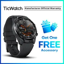 TicWatch Pro 4G/LTE Dual Screen Sleep Tracking Swim-Ready IP68 Waterproof NFC 4G Service for US-Verizon or DE-Vodafone phones