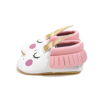 

Cute Newborn Baby Girls Princess Cartoon Cat Unicorn First Walkers Newborn Soled Anti-Slip Shoes Cute