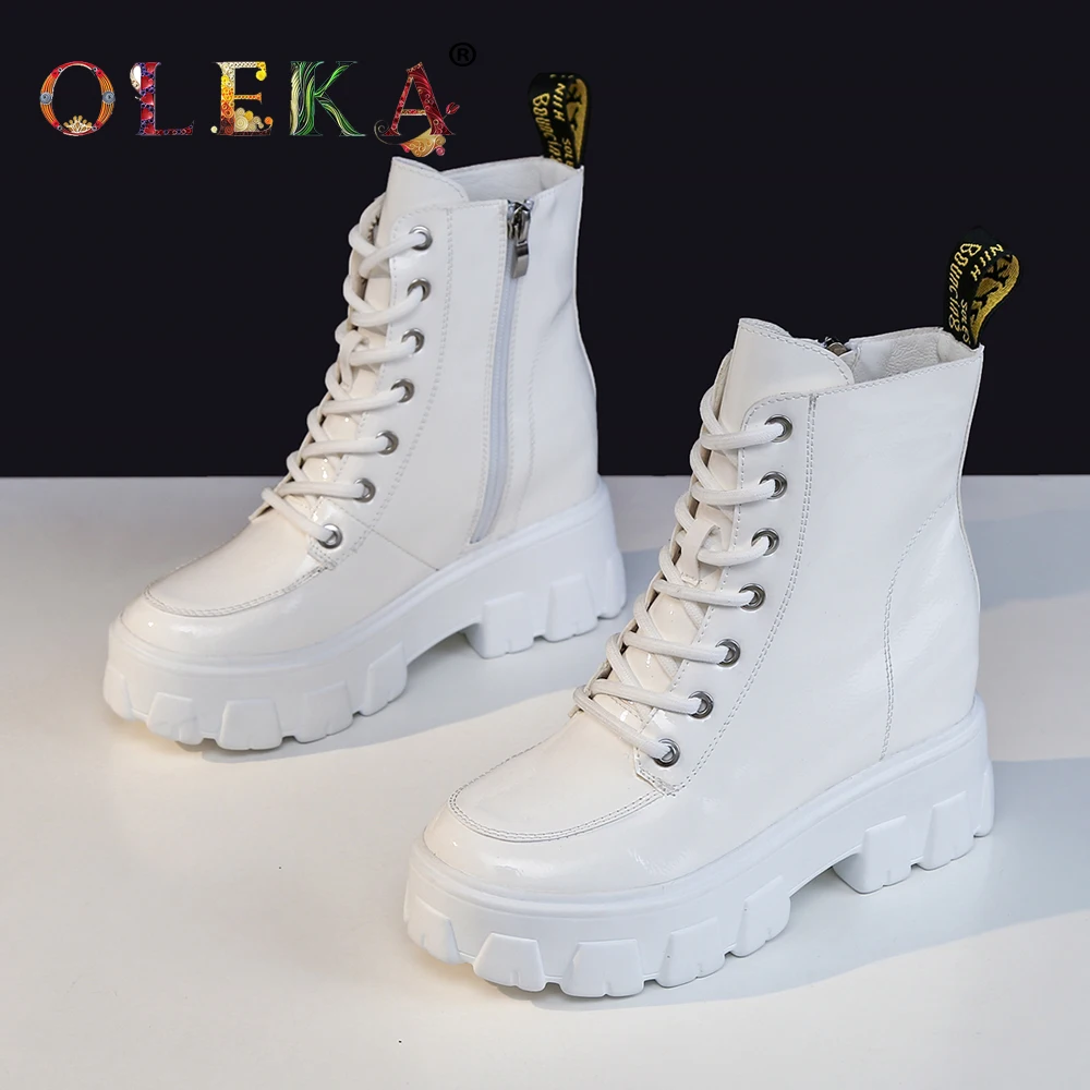 

OLEKA Mid-calf Winter Boots For Women Square Heel Riband Round Toe Ladies Winter Boots Fashion Style Basic New AS697