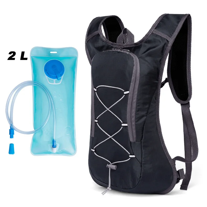 Black and water bag Велосипедная сумка сверхлегкий рюкзак для велоспорта дышащий мешочек светоотражающий походный рюкзак для верховой езды велосипедная сумка 2L водонепроницаемые сумки Открытый XA237D - Цвет: Black and water bag