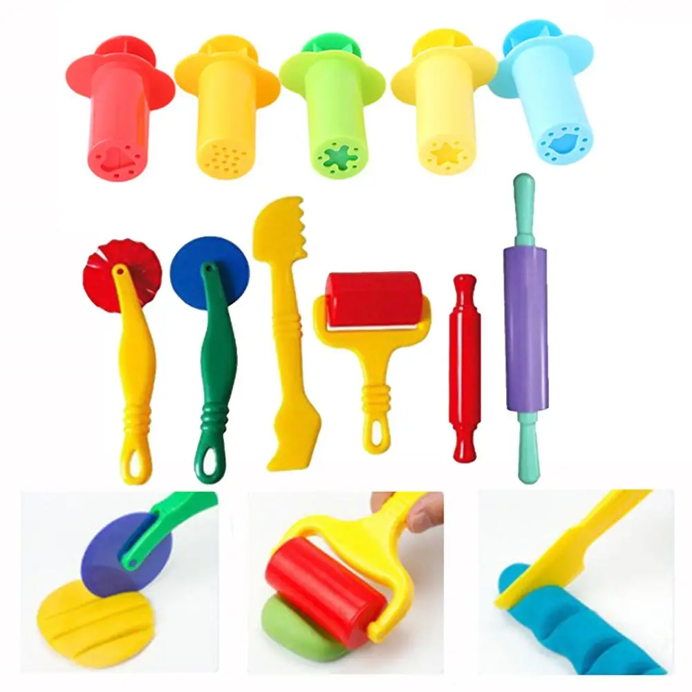 

Dough Tools Extrusion Play Set Modelling Clay Extrusion Mold Kids Toy Educational Plasticine Kit Play Dough Model Tool Doh Molds