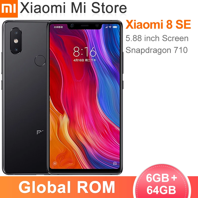 Смартфон Xiaomi Mi 8 SE глобальной версии 6 ГБ 64 Snapdragon 710 AMOLED экран 5 88 дюйма фронтальная