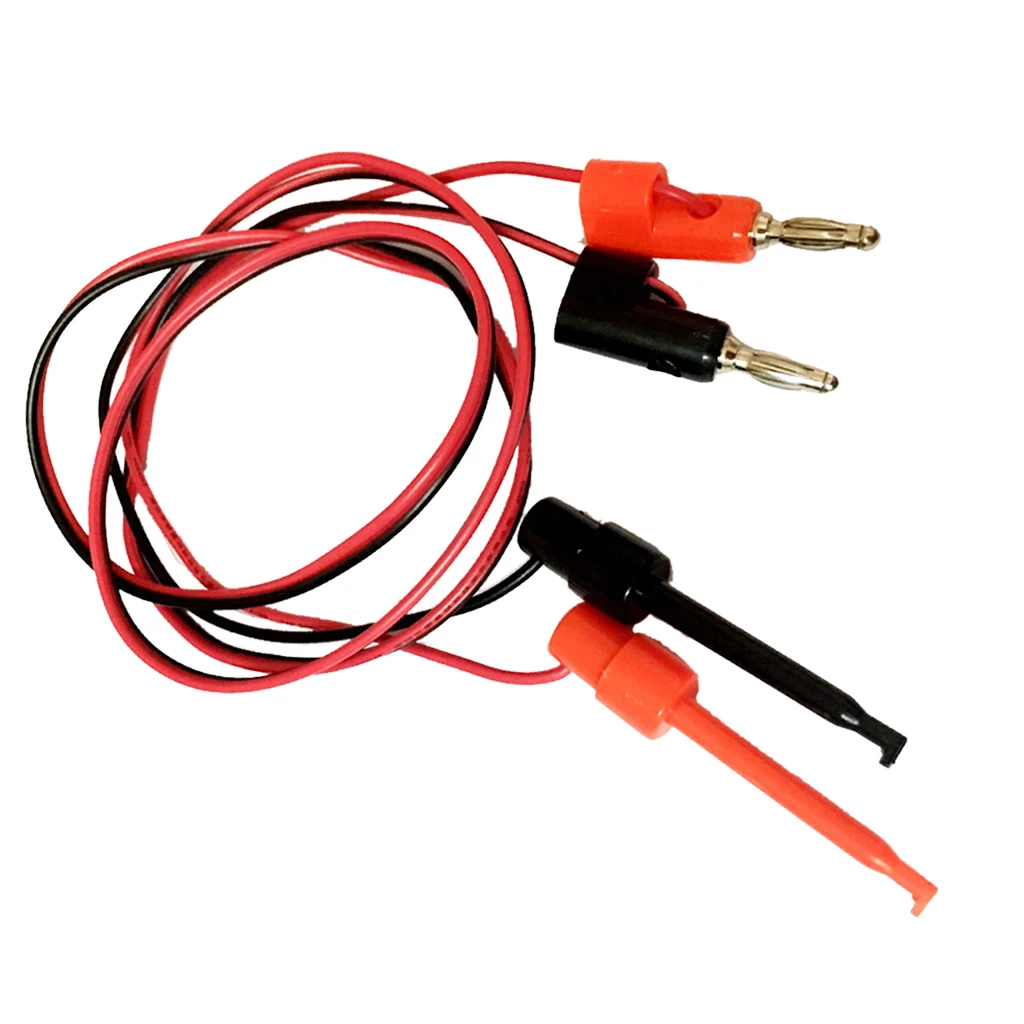 Multimeter Banana Plug to Test Hook Wire Cable 39-inch Flexible Test Cable with Protective Soft Silicone for Electrical Testing