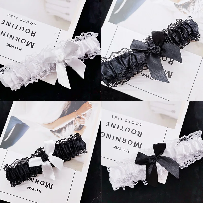 New Women Sexy Garter Belt Lace Bow Leg Ring Floral Bowknot Leg Hoop Stocking Ring Garters Wedding Bridal Cosplay Clothes Decor garter belt lace garter belt