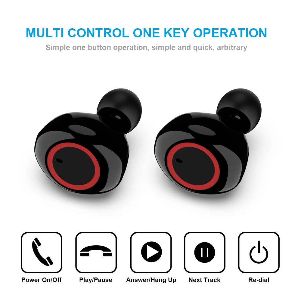 Wireless Bluetooth Headphones Earbuds Stereo Headphones Super Bass Headset Microphone Compatible with All Bluetooth Devices