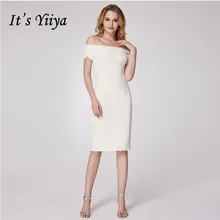 Это Yiiya Выпускные платья с открытыми плечами размера плюс длиной до колена платья для выпускного вечера C427 трапециевидные платья с вырезом лодочкой