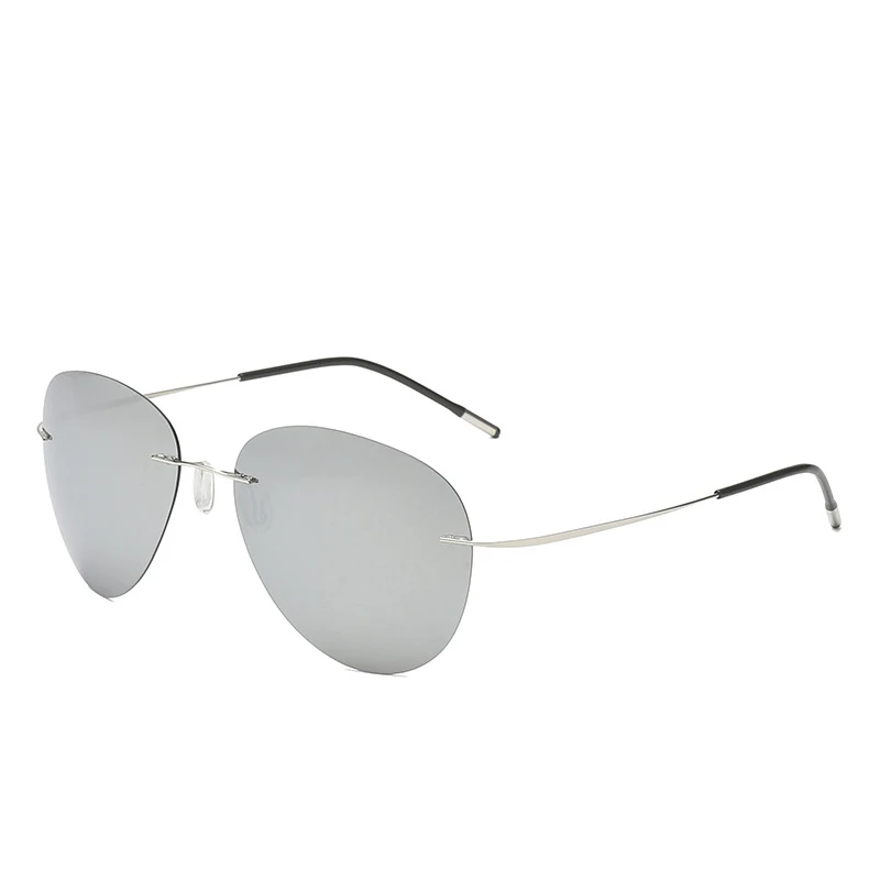 Новинка, мужские поляризованные солнцезащитные очки-пилот, ультра-светильник, фирменный дизайн, b-титан, мужские очки для вождения, ночного видения, синие зеркальные, UV400 - Цвет линз: C5 Sliver