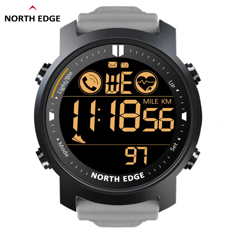 NORTH EDGE Mens Smart Watch Men Waterproof 50M Swmming Running Sport Watch Pedometer Stopwatch Heart Rate Smartwatch Android IOS