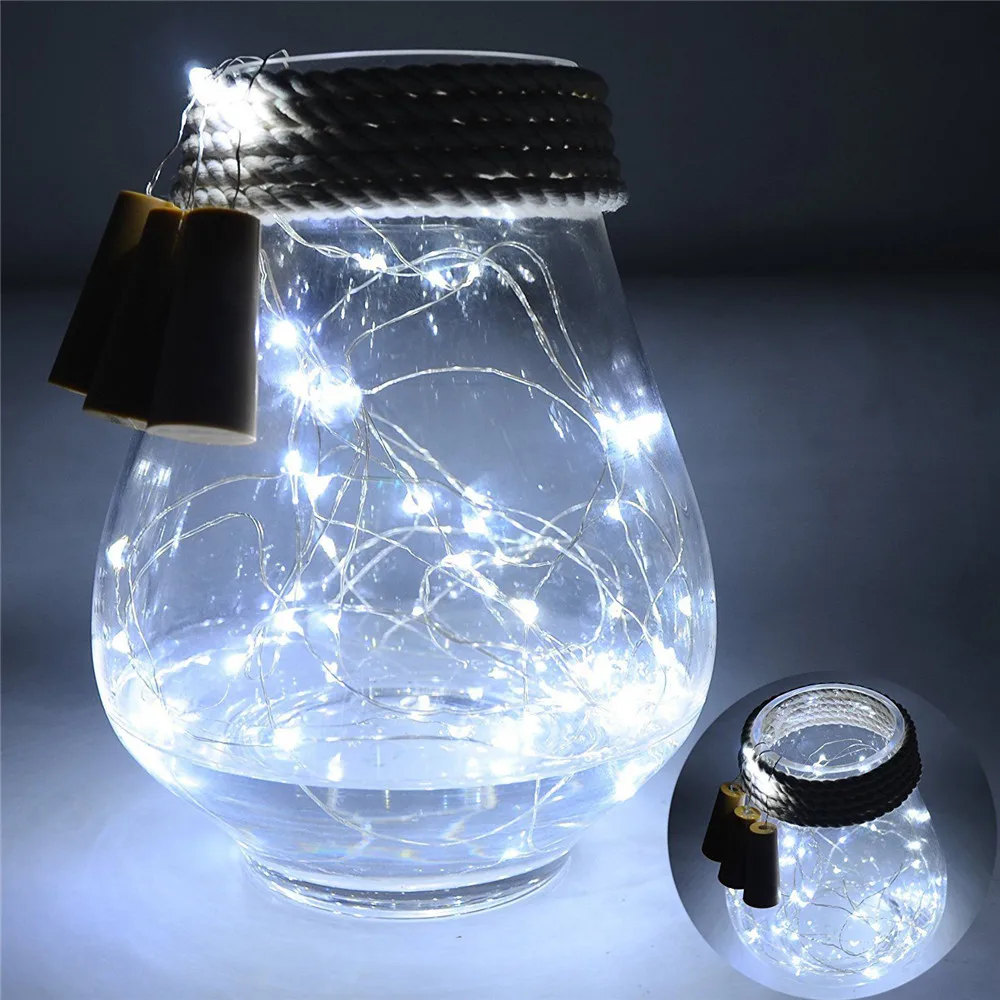 

10LEDs Solar Powered Cork Shaped LED String Light Copper Garland Wire String Lights Christmas Holiday Party Wedding Decoration
