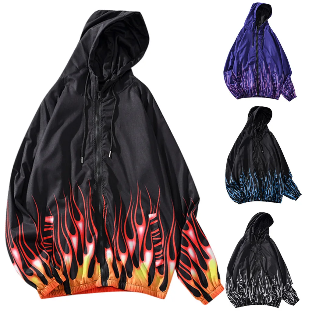 CHAMSGEND Men's Print Jacket Jacket Outdoor Casual Long Sleeve Fashion Comfort Joker Dirty Jacket
