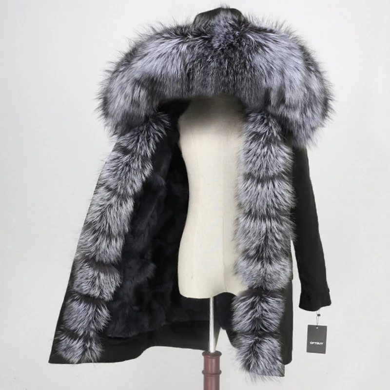 Женская парка OFTBUY длинная Водонепроницаемая с капюшоном и подкладкой из