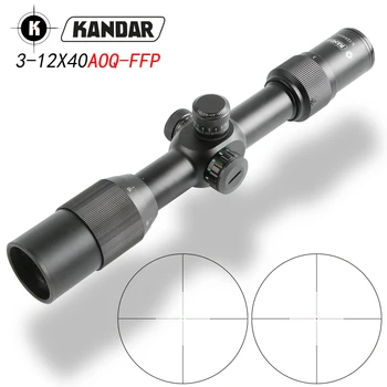 

KANDAR 3-12X44 FFP Tactical Riflescope Red Green Illuminate Rifle Scope Sniper Optic Sight Hunting Scopes red dot hunting optics