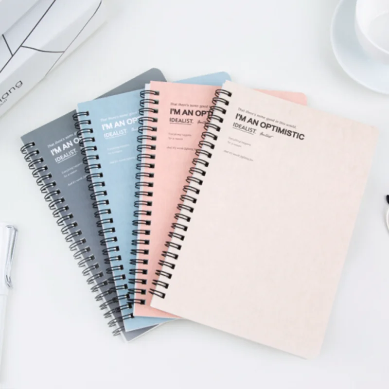 120 Pages Spiral Coil Notebook Office Spiral Binding Simple Student A5 Line Inside daily Stationery