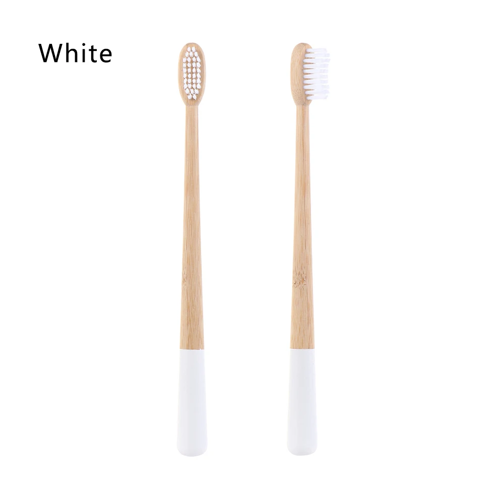 1PC Bamboo Toothbrush Vegan Biodegradable Eco Soft Medium Dental Health Natural Brush Wood Handle Oral Hygiene Care Tools - Цвет: white