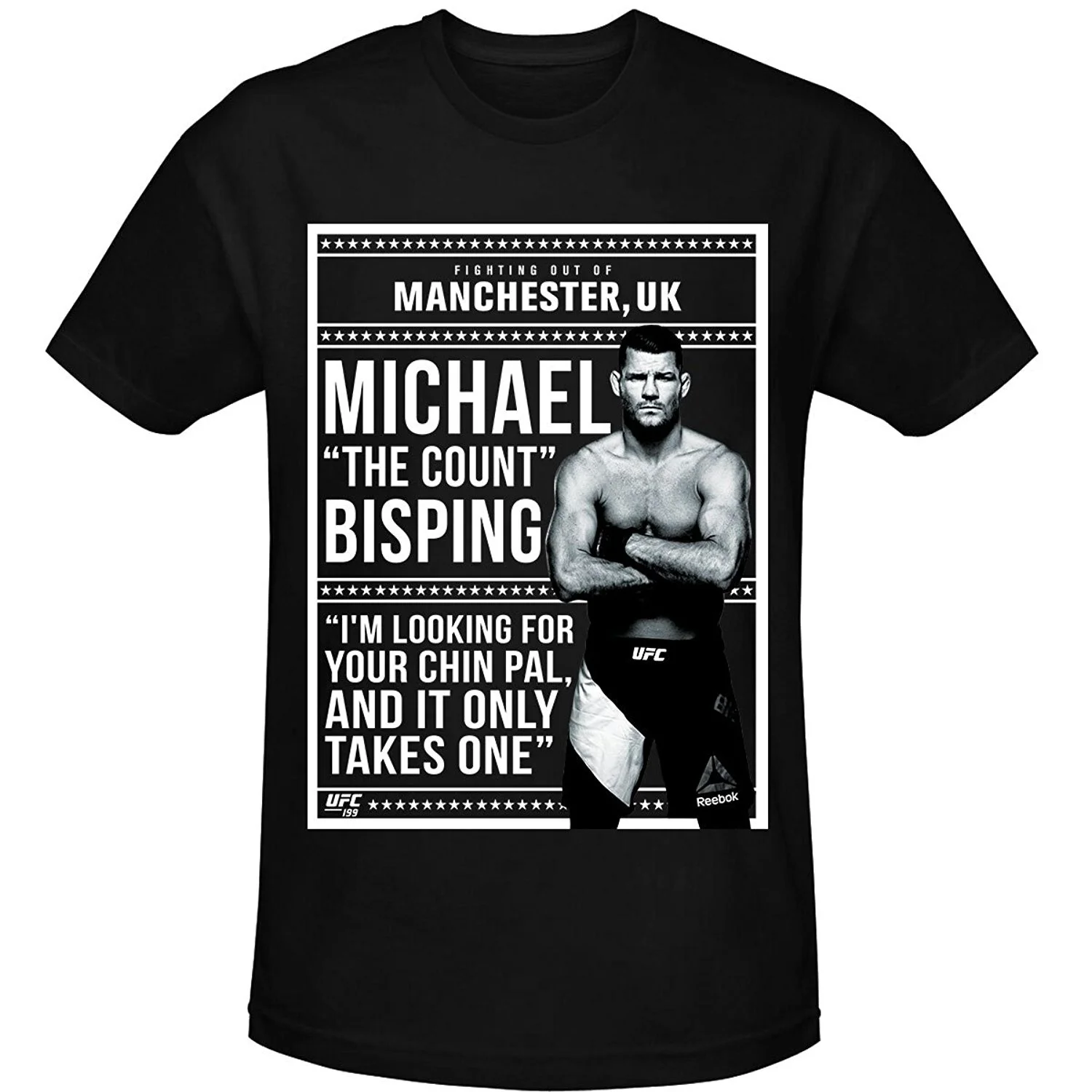 Men's  Black Graphic T-Shirt Unisex T Shirt  Funny Shirt Men's Fashion Shirt Cheap Men T-shirt UFC Michael Bisping \The Count\