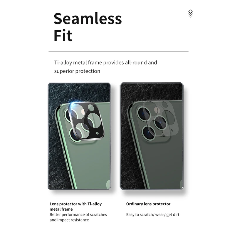  ROCK 2PCS 3D Volle Zurück Kamera Objektiv Screen Protector Für iPhone 11 Pro Max 2019 Gehärtetem Gl